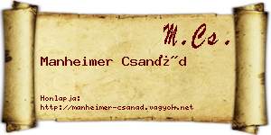 Manheimer Csanád névjegykártya