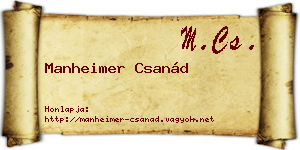 Manheimer Csanád névjegykártya