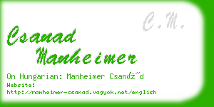 csanad manheimer business card